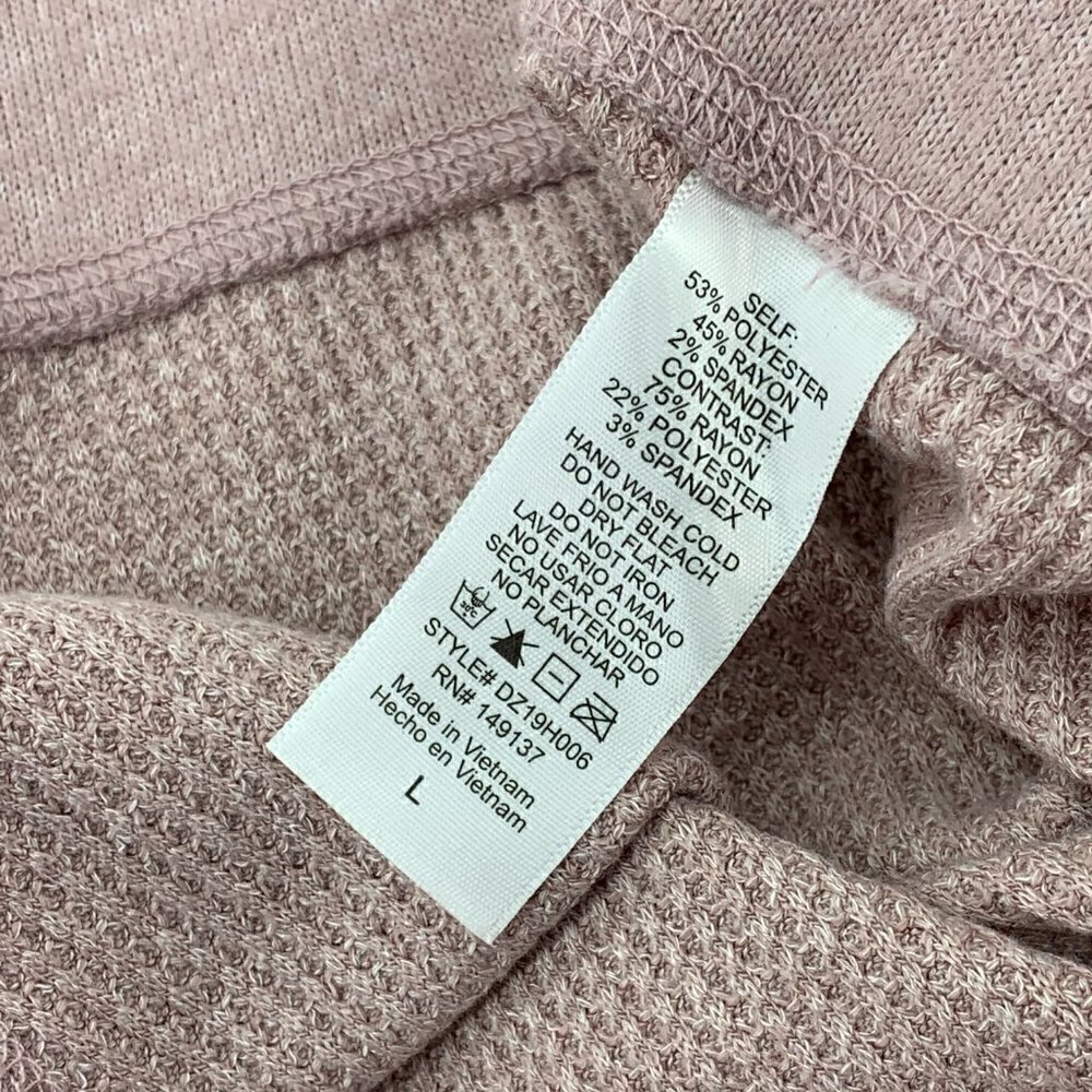 Double Zero Dusty Pink Waffle Knit Lounge Pants - Picture 4 of 5